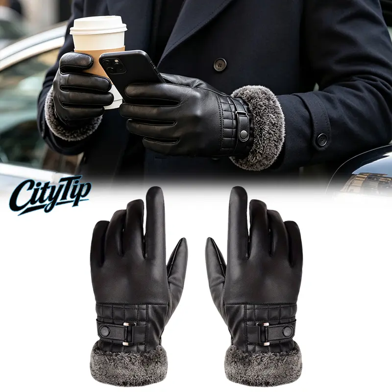 Winter Motorcycle Gloves for Men & Women, Warm Windproof Full-Finger Thermal Touchscreen Gloves with Adjustable Non-Slip Thick Cozy Design for Riding, Outdoor Work, Cold Weather Sports Gear
