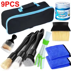 Car Cleaning Kit, Car Interior Detailing Kit with Detailing Brush Set, Windshield Cleaner, Cleaning Gel, Microfiber Towels, and Storage Bag Complete Auto Accessories for Interior Car Cleaning