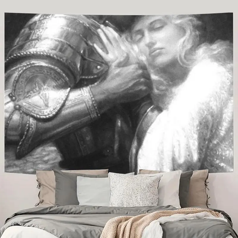 Fighter Couple Pattern Tapestry, Wall Hanging Decor with Free Installation Kit, Wall Art for Living Room, Bedroom, Dorm