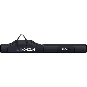 Lixada Fishing Rod Case, Portable Folding Fishing Rod Case Fishing Pole Reel Storage Bag Fishing Gears Organizer