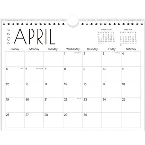 Calendar 2026-2027 - 15 Months Wall Calendar from April 2026 to June 2027, 11'' x 8.5'' Calendar 2026-2027 with Holiday Marked,  Paper for Organizing, Black Large