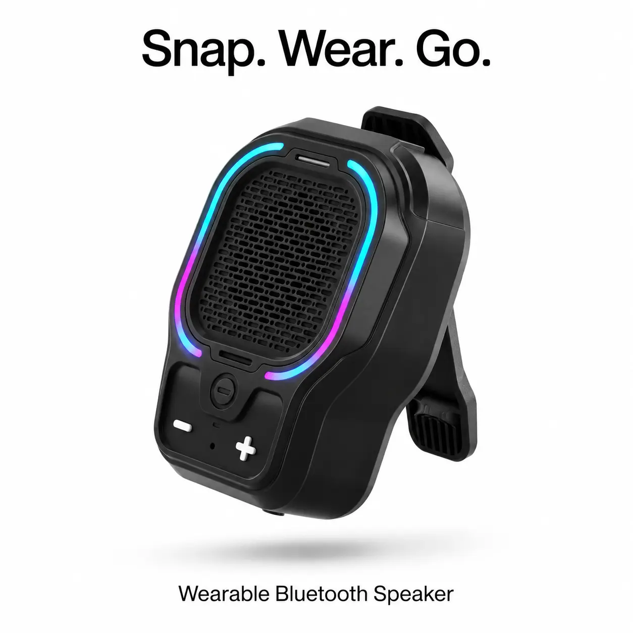 Wearable Bluetooth Speaker Magnetic Clip-On Portable Wireless Speaker with HiFi Sound, ENC Mic, 3 Light Modes, Hands-Free Mini Speaker for Outdoor Work, Cycling & Hiking,back to school,back to school haul