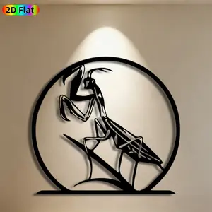 1pc Praying Mantis Metal Wall Art,Precision Praying Mantis Statue Mural, Ideal Gift for New Year, Easter, Insect Decor Enthusiasts, Weather-Resistant Metal Wall Decor Wall Sculptures, Perfect for Garden Wall & Backyard Fence, Unique Outdoor Decor