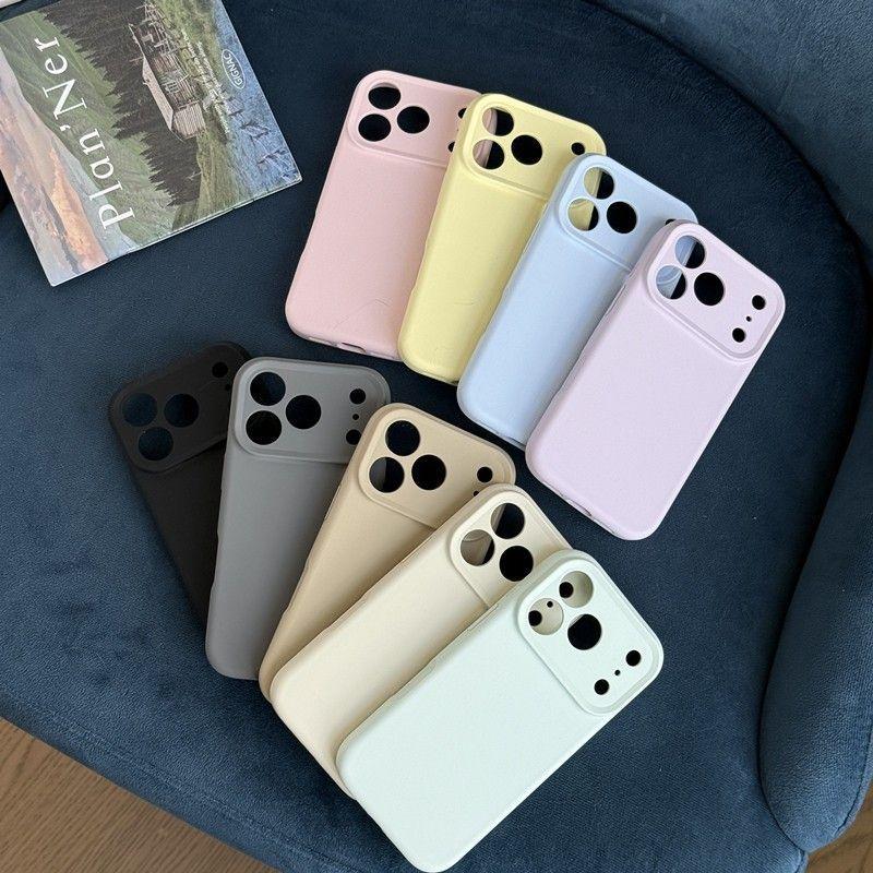 Cute Pastel Aesthetic Matte Soft Touch iPhone Case, Slim Silicone Shockproof Anti-Scratch Cover with Precise Camera Cutout For iPhone 17 16 15 14 13 Pro/Pro Max/Plus/Air Perfect Gift for Her/Him