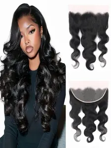 13x4 Lace Frontal Closure Body Wave Ear to Ear HD Lace Frontal Brazilian Human Hair Closure Free Part 150% Density Body Wave Hair Extensions Pre Plucked
