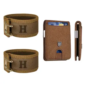 HAILTH 2 in 1 Gift Set, RFID Blocking Slim Money Clip Wallet + Patented No-Buckle Elastic Tactical Belt for Men, SummerWins Holiday Father's Day Present Unisex Daily EDC Carry