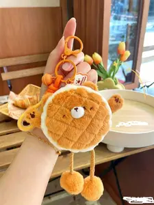 Soft Plush Bear Bread House Keychain, Cute Cartoon Food Locket, Student Backpack Charm, Coin Purse, Charming Couple Gift