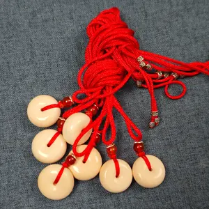 Random Peace Buckle with Red Braided Rope - Includes Cream-Colored Components and Red Ties