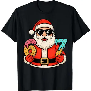 Funny Santa 67 Ice Cream Drip Christmas Xmas Teens Boys  T-ShirtChendd