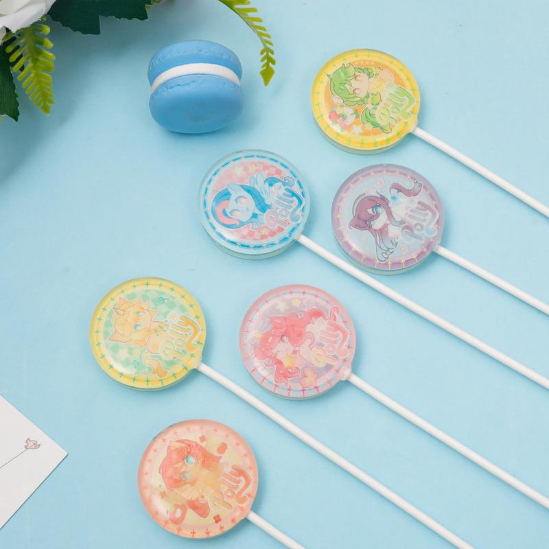 24Pcs Rainbow Polly Cartoon Lollipops | Viral Aesthetic Sweets for Kids Party Favors, Goodie Bag Stuffers & Gifts