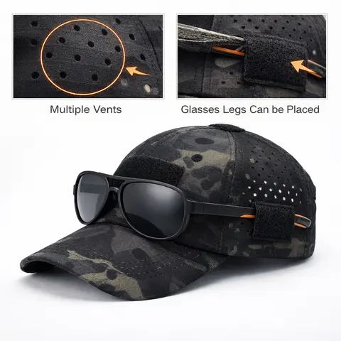 Men's Multicam Camo Trucker Hat - Sturdy Adjustable Mesh Snapback, Breathable Mesh Cap, All Seasons Casual Sports Accessory, Secure Fit, Military-Inspired Tactical Visor, Sun-Protective Men's Accessory