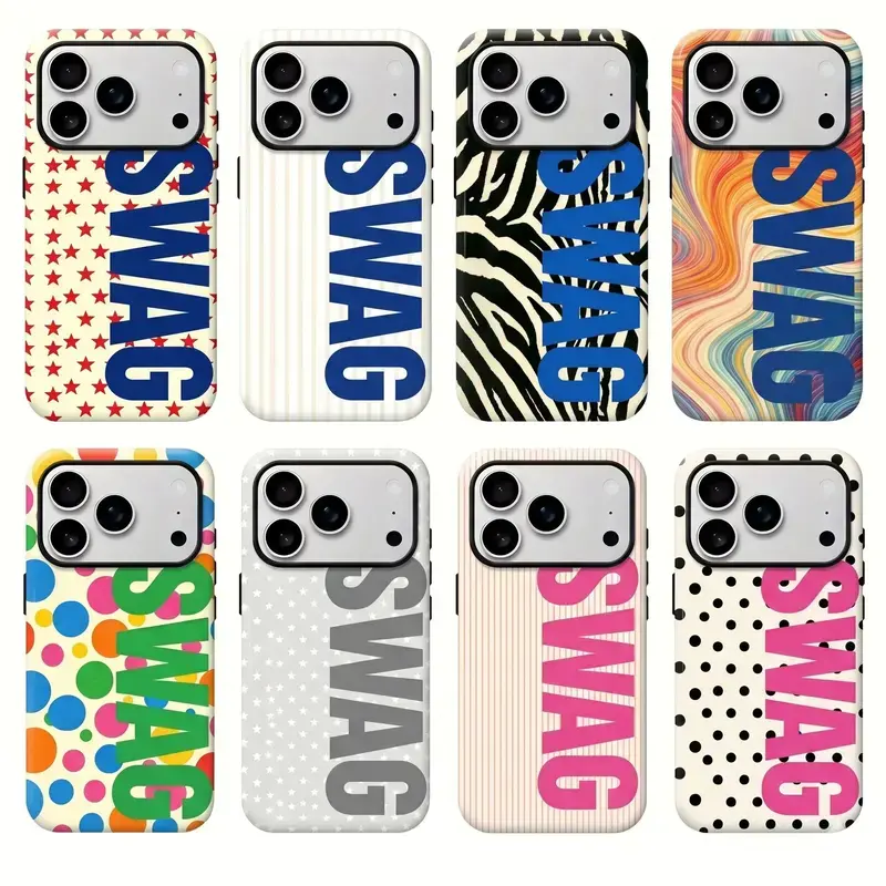 LUMN Studio SWAG Combo Phone Case Vibrant Colorful Vibes Glossy Clear Cover for iPhone 17 16 15 14 13 12 11 Pro Max Plus Trendy Shockproof Casing,back to school,back to school haul