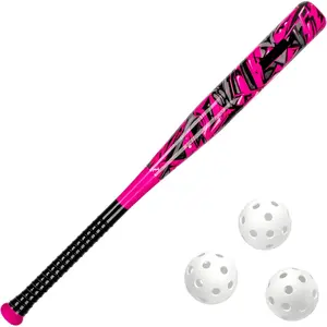 34 Bat & Ball Set - Graffiti Plastic Bat & Ball Homerun Set- David Ortiz Backyard Baseball Set for Youth, Kids, Teenagers, Adults (Bat & Ball Set, Blue)