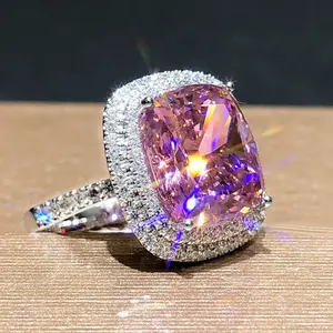 Pink Zirconia Romantic Bridal Ring - Engagement Rings with Valentine's Day Gift Idea, Wedding Party Accessory for Women - Unique, Sparkling, and Affordable Luxury Jewelry