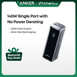 [Live Only]Anker Prime Power Bank, 20,100mAh 3-Port Portable Charger with 220W Max Output, Two-Way Charging, TSA-Approved, App Control, for MacBook, iPhone 17/16 Series, and More (Base Not Included)