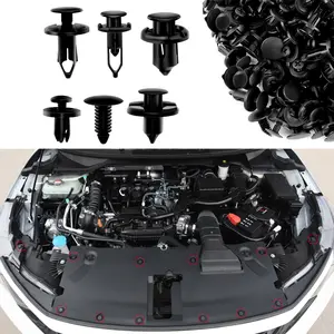 200pcs Car Retainer Clips Plastic Fasteners Kit  Push Bumper Fastener Rivet With 6 Size Auto Body Bumpers Universal Panel Fender For Cars