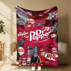 Dr. Pepper Collage Throw Blanket | Viral Cherry Soda Art Print, Ultra Soft Plush Fleece Blanket, Perfect Gift for Dr. Pepper Fans Must-Have Cozy Blanket for Soda Lovers, Ideal Birthday/Christmas Gift Warm All-Season Blanket Ultra Soft Flannel Blanket