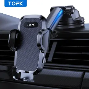 TOPK D36N Dashboard Car Phone Mount, [Upgraded Strong Suction] Universal Adjustable Cell Phone Holder for Car, Hands-Free Auto Cradle Compatible with iPhone 15 14 13 12 Pro Max, Samsung S24 Ultra