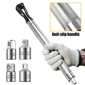Extension Wrench for Electric Drill / impact wrench, with 4 Socket Adapters, Impact Wrench Extender for Socket Sets, Slim Design for Tight Spaces