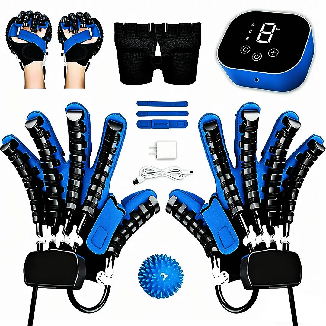 Rehabilitation robot gloves for hemiplegia and spasticity; finger rehabilitation trainer; stroke hand splint; assistive gloves; training equipment