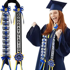 Graduation Money Lei Class of 2026 Ribbon Lei Gift Graduation Cash Gifts Pull Ideas for High School College Party Supplies