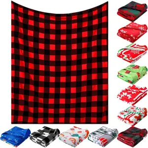 12 Pack Christmas Prints Fleece Blankets Bulk  50 x 60 Inch Christmas Throw Blanket Warm Holiday Flannel Blankets for Xmas Winter  Supplies