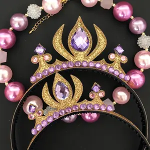 Mommy and me crown,rapunzel crown,rapunzel elastic headband,tangled headband,tangled theme,princess crown,birthday crown,crown headband,