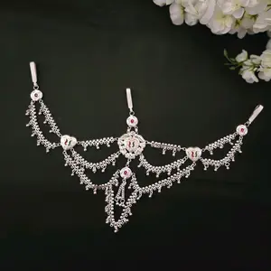 Traditional Chandi Plated Kamarbandh kandora Waist Belt for Women with Elegant Design and Bead Details