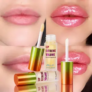 【Day and Night Long-Lasting Lip Plumper Oil Serum with Small Brush】Instant Volumizing Essence Oil, Increases Elasticity Repair Lip Fine Lines, Moisturizing Sexy Lip Balm, Skincare, Hydrating Lip Balm Lip Gloss Oil - Transparent Moisturizing Lip Oil