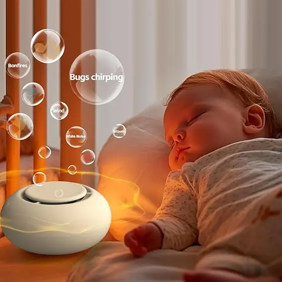 Portable Sound Machine [White Noise for Babies Kids Adults][Timer Function][12 Soothing Sounds][Sleep Soother] 15 Hours Battery Life, Travel,Registry,Gifts,Shower,Clips on Baby Stroller