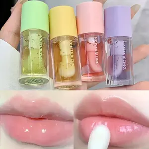 4 Fruit Color Lip Oil Set Long Lasting Nourishing Essence Moisturizing Lipstick Glossy Makeup Effect Hydrating Moisturizer Repairing Chapped Lips Beauty Cosmetic