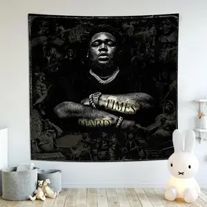 Rapper Rod Wave Tapestry Pop Singer Hip Hop Rapper Soulfly Ablum Music Poster Room Decoration Aesthetic Banner Flag Cotton Decorative