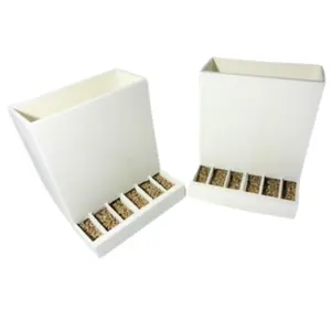 Front-Slot Quail Feeder Pair, Adjustable Spill-Resistant Design, for Hatching Time Chimuka Cage Systems, Made in USA