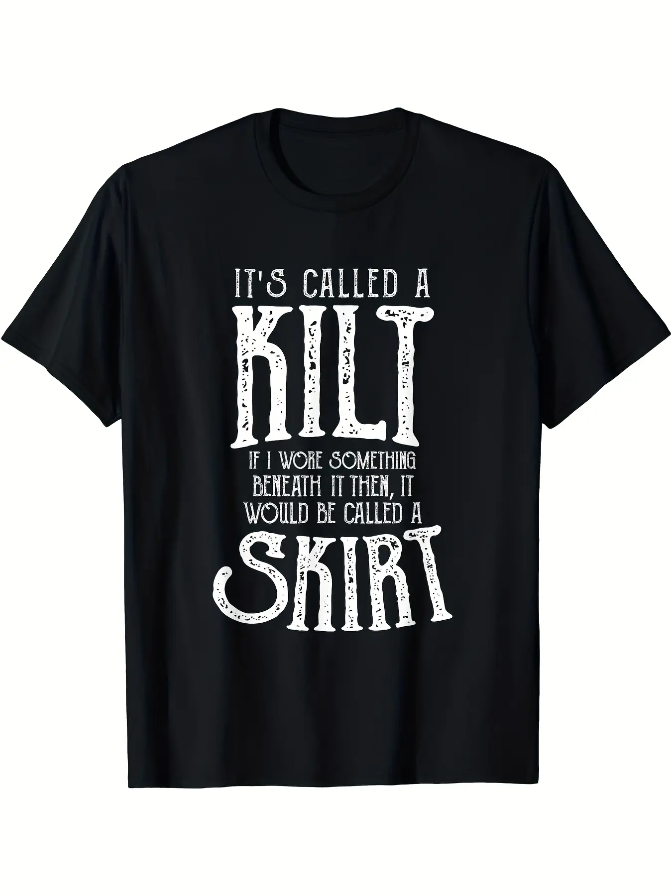 Men's Funny Scottish Kilt Humor T-Shirt - Heavywei unisex soft cotton short sleeve t shirt, vintage graphic casual tee for men women teens, perfect birthday holiday gift for camping travel gym daily street  wear