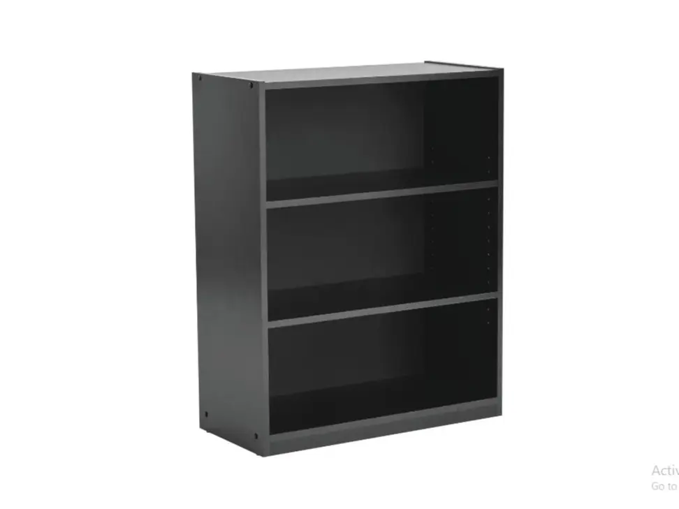 True Black Oak 3-Shelf Bookcase with Adjustable Shelves