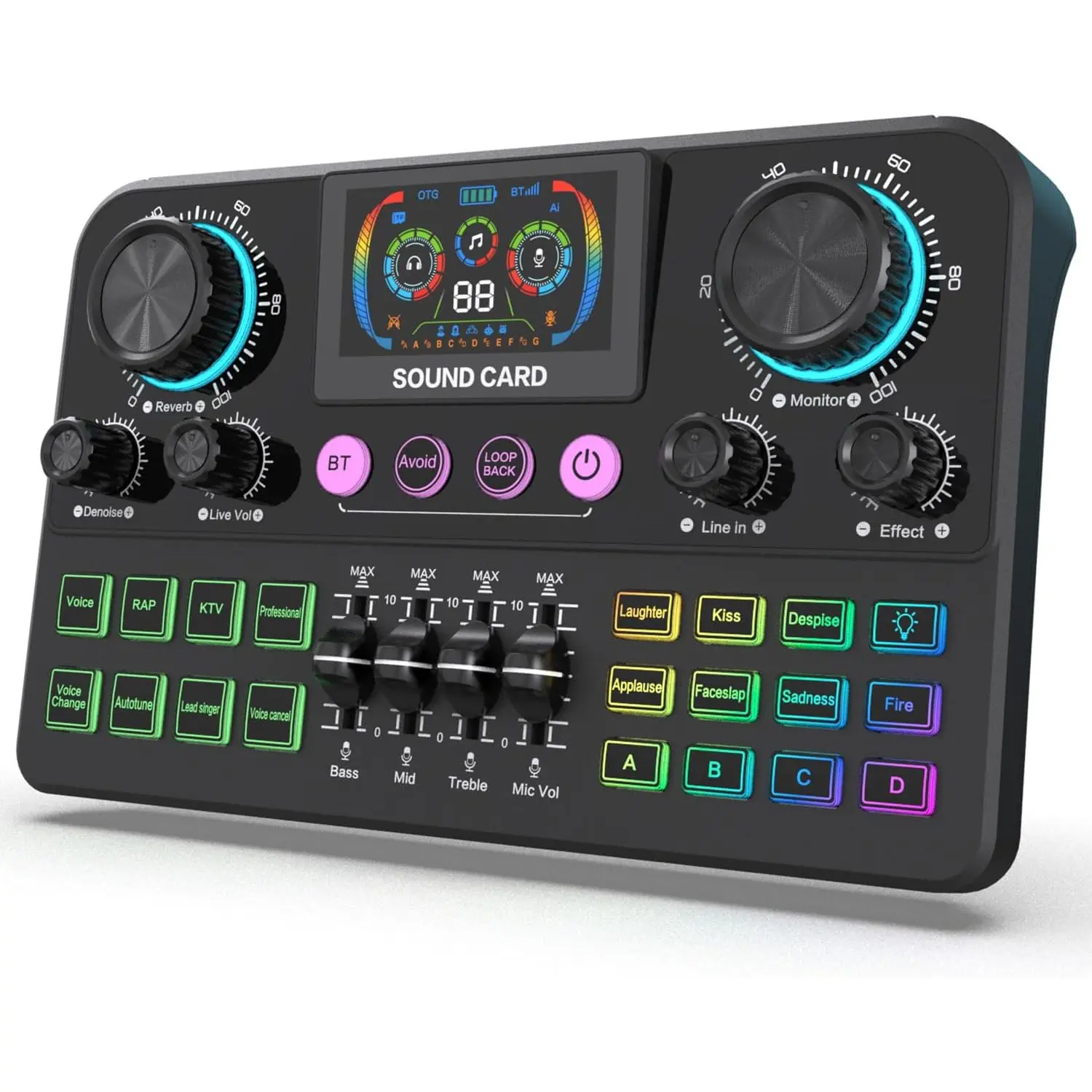S50 Gaming Audio Mixer,3000mAh Audio Interface with Pro-preamp Guitar Instrument Interface for Live Streaming Podcasting Content Create Gaming(Black)