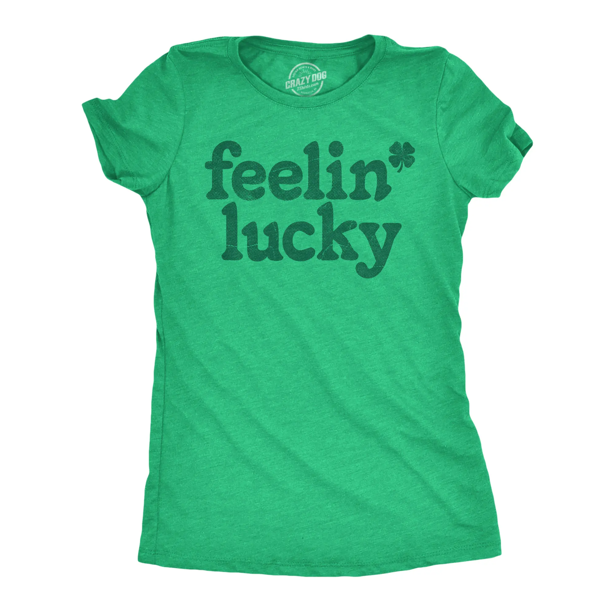 Womens Feelin Lucky T shirt Funny St Pattys Days Parade Four Leaf Clover Tee for Ladies Funny Womens T Shirts Cute Vintage Fashion Casual Ladies T-Shirt Gift  Tops for Women Women's Novelty Tees Green -
