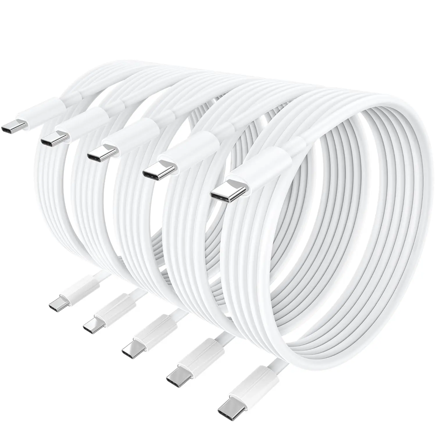 SANPRIO 5-Pack 60W USB C to USB C Charging Cable 6Ft for iPhone 15/15 Pro/15 Pro Max/15 Plus iPad Pro - Compatible Fast Charger Cord - Smartphone