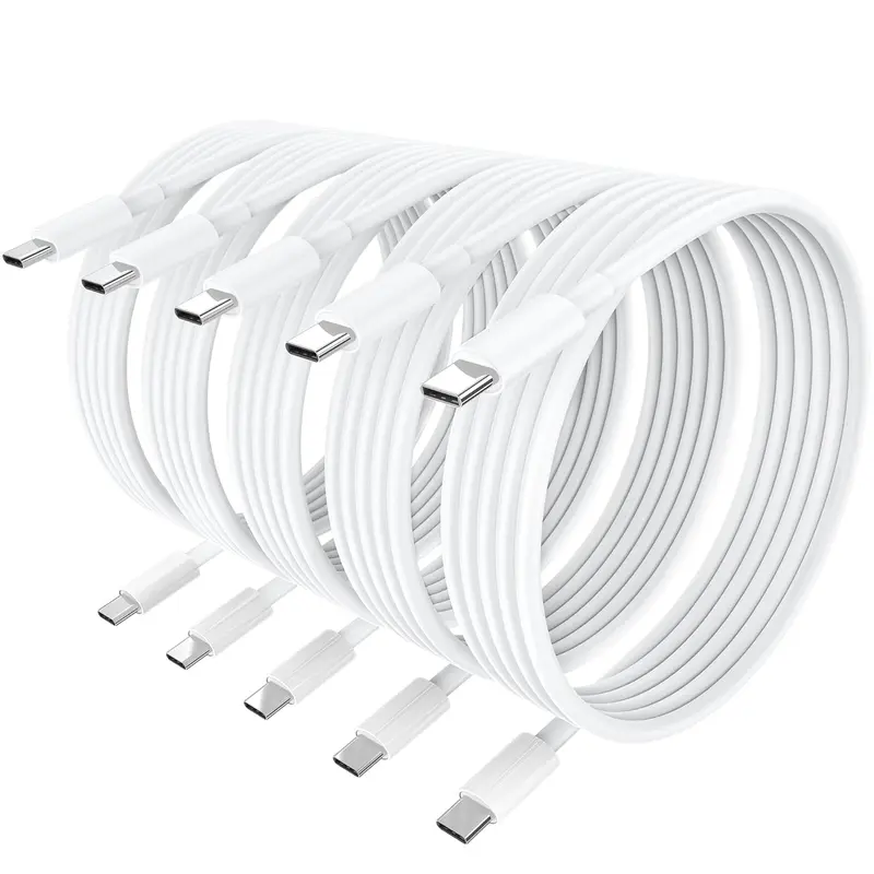 SANPRIO 5-Pack 60W USB C to USB C Charging Cable 6Ft for iPhone 15/15 Pro/15 Pro Max/15 Plus iPad Pro - Compatible Fast Charger Cord - Smartphone
