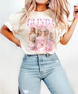 Wicked Pink Glinda Shirt, Defy Gravity Broomstick Magic Wand, Wizard Fan Shirt, Wicked Musical Fan Retro Pink Glinda Shirt