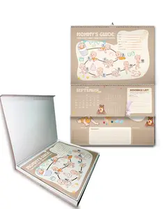 Mommy's Guide Baby Development Calendar Monthly Planner Magnet Spiral Bound Notebook for Baby Growth Sleep Health Feeding & Activity from Birth to 12 Months Milestone Tracker Perfect Gift for Baby Shower Gender Reveal First Time Mom