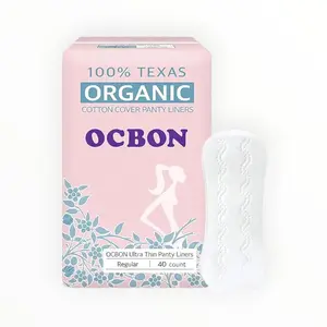 OCBON Comfort Pantyliners (Regular, 40 Count) - Ultra Soft, Comfortable, Thin, Unscented. Premium Quality.