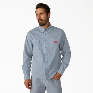 Dickies Hickory Work Shirt, 100% Cotton Workwear Durable, Workwear Casual Style