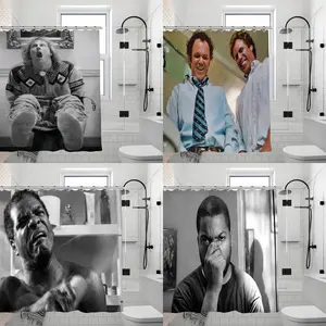 Hilarious Viral Meme Shower Curtains  | Funny Bathroom Decor & Prank Gag Gift | Classic Movie Comedy Quotes Waterproof Fabric Curtain for Men, Boyfriend, or Dorm Room