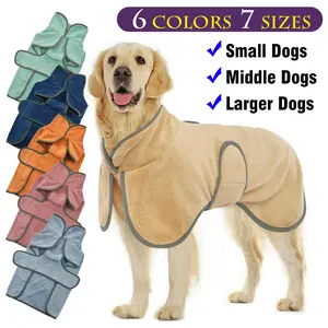Pet Bathrobe, 1-pack Quick-Absorbing Pet Bath Towel Bathrobe, Pet Sleepwear, Pet Clothes for Small, Medium and Large Dogs