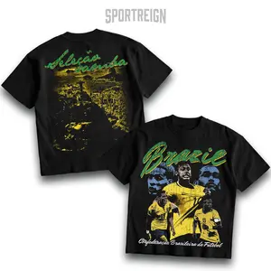 SPORTREIGN 2026 Brazil Men's T-shirt, Soccer Fan Shirt, Neymar Fan Merchandise, Football Shirt, Graphic Tee Over Size, 100% cotton Shirt, Gift For Him, Made In USA.