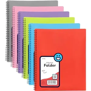 Poly 8 Pocket Organizer File Folder Letter Legal Document Organizer Perfect for Office, College, School and More (Pack of 6) - by Emraw