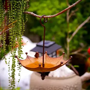 1pc Outdoor Umbrella-Shaped Iron Bird Feeder Tray | Bird Bath, Hummingbird Feeder Inflatable Christmas Tree Light Blue Vinyl Trading Card Case