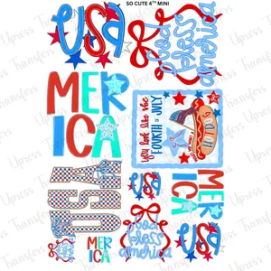 So Cute 4Th Mini DTF Transfer Gang Sheet 24.5" wide x 36" long. Direct To Film Mini Gang Sheet