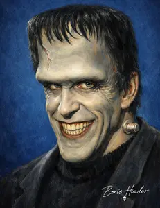 Boris Howler HERMAN MUNSTER 8.5X11 Art Print SIGNED THE MUNSTERS HORROR CLASSIC TV